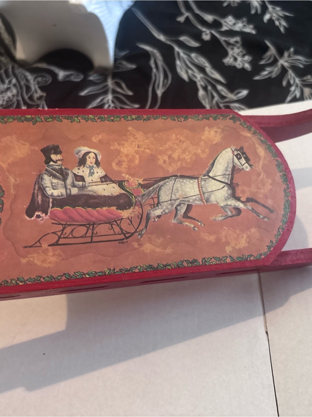Vintage Style Red Holiday Sleigh